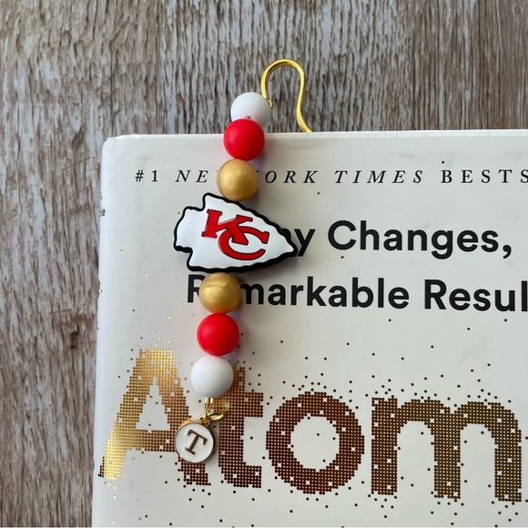 Bookmark Kansas Football Handcrafted Artisan Beaded Metal Journal Read Book - Picture 3 of 3